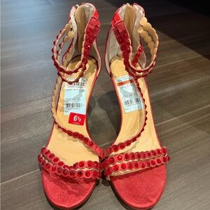 Elegant Red Strappy Sandals